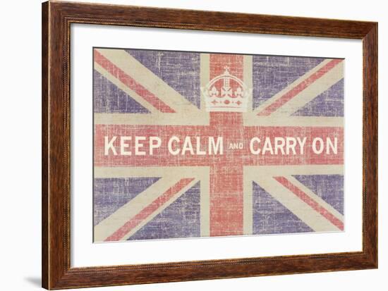 Keep Calm and Carry On (Union Jack)-Ben James-Framed Art Print