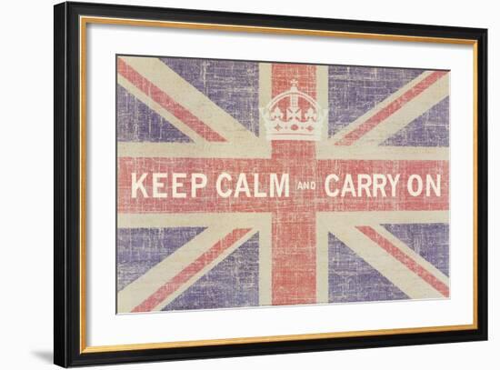 Keep Calm and Carry On (Union Jack)-Ben James-Framed Art Print