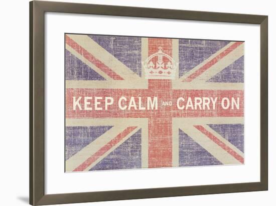 Keep Calm and Carry On (Union Jack)-Ben James-Framed Art Print