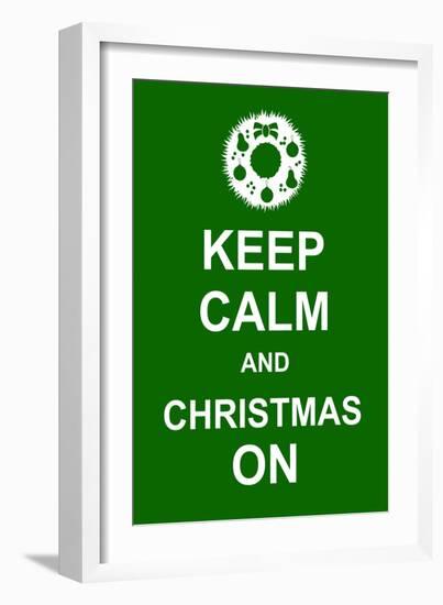 Keep Calm and Christmas On-prawny-Framed Art Print