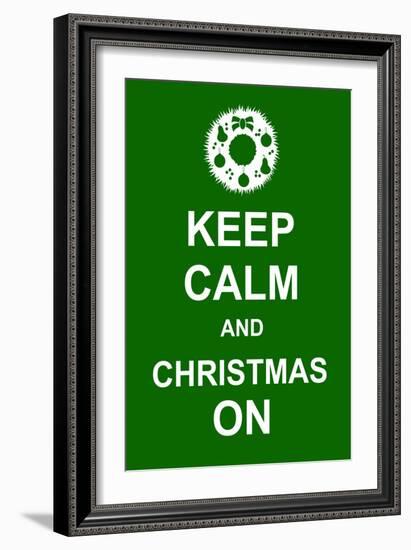 Keep Calm and Christmas On-prawny-Framed Art Print