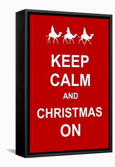 Keep Calm and Christmas On-prawny-Framed Stretched Canvas