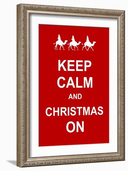 Keep Calm and Christmas On-prawny-Framed Art Print