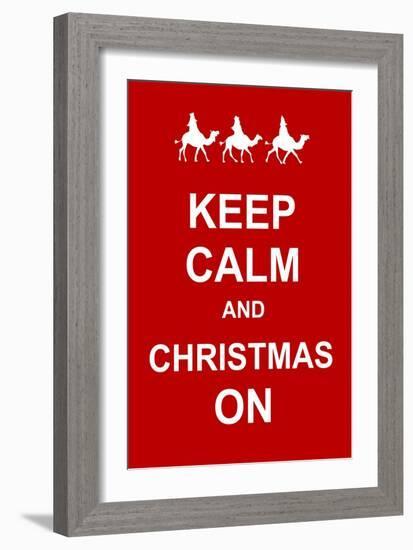 Keep Calm and Christmas On-prawny-Framed Art Print