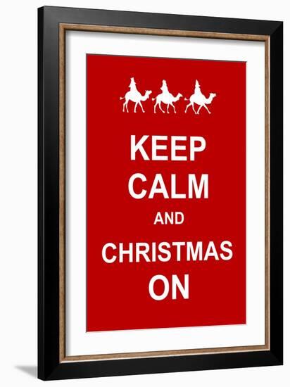 Keep Calm and Christmas On-prawny-Framed Art Print