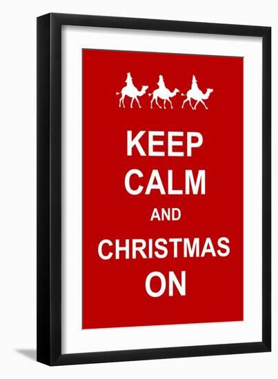 Keep Calm and Christmas On-prawny-Framed Art Print
