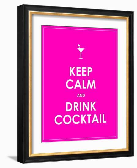 Keep Calm and Drink Cocktail Vector Background-place4design-Framed Art Print