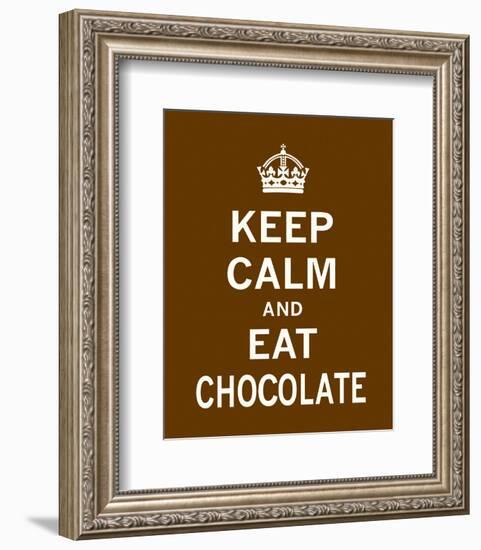 Keep Calm and Eat Chocolate-The Vintage Collection-Framed Art Print