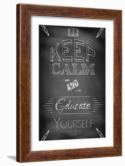 Keep Calm and Educate Yourself-Bratovanov-Framed Premium Giclee Print