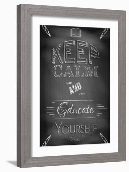 Keep Calm and Educate Yourself-Bratovanov-Framed Art Print