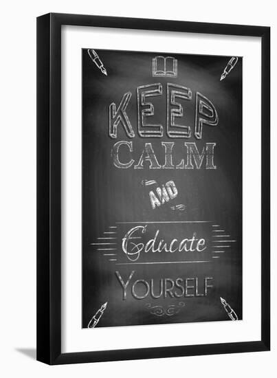 Keep Calm and Educate Yourself-Bratovanov-Framed Art Print