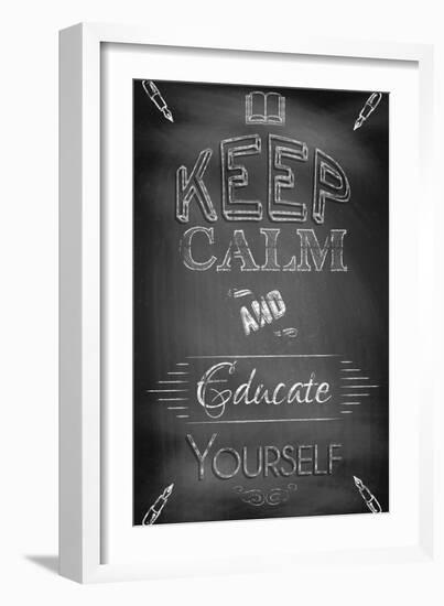 Keep Calm and Educate Yourself-Bratovanov-Framed Art Print