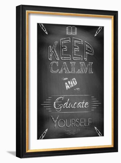 Keep Calm and Educate Yourself-Bratovanov-Framed Art Print