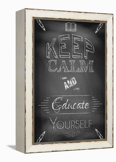 Keep Calm and Educate Yourself-Bratovanov-Framed Stretched Canvas