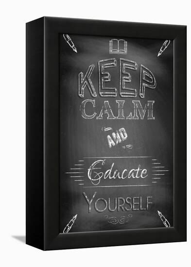 Keep Calm and Educate Yourself-Bratovanov-Framed Stretched Canvas