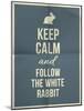 Keep Calm and Fallow the White Rabbit Quote on Folded in Four Paper Texture-ONiONAstudio-Mounted Art Print