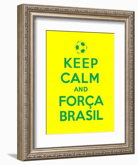 Keep Calm and Forca Brasil-Thomaspajot-Framed Premium Giclee Print