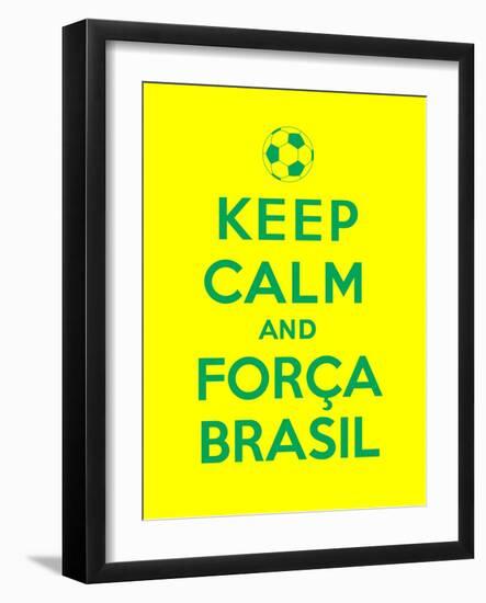 Keep Calm and Forca Brasil-Thomaspajot-Framed Art Print