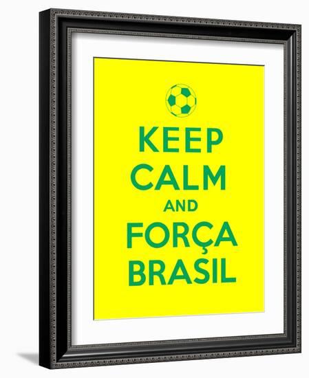 Keep Calm and Forca Brasil-Thomaspajot-Framed Art Print