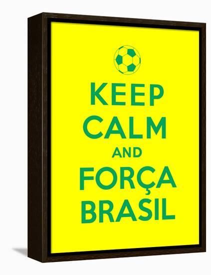 Keep Calm and Forca Brasil-Thomaspajot-Framed Stretched Canvas