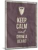 Keep Calm and Grow A Beard Quote on Crumpled Paper Texture-ONiONAstudio-Mounted Art Print