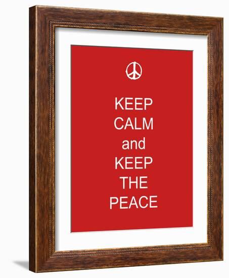 Keep Calm and Keep the Peace-Whoartnow-Framed Giclee Print