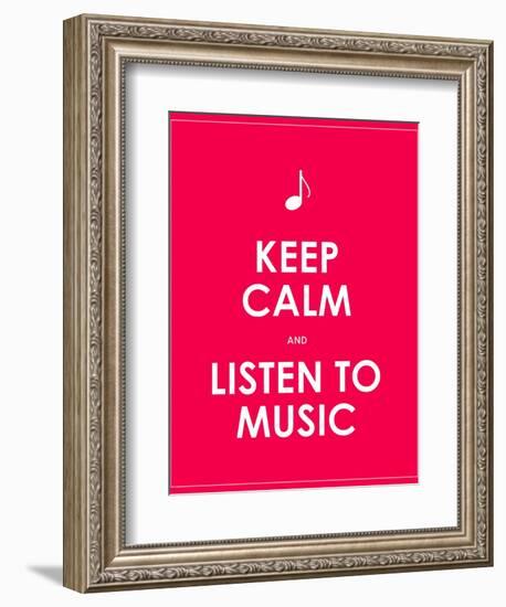 Keep Calm and Listen to Music,Vector Background,Eps10-place4design-Framed Premium Giclee Print