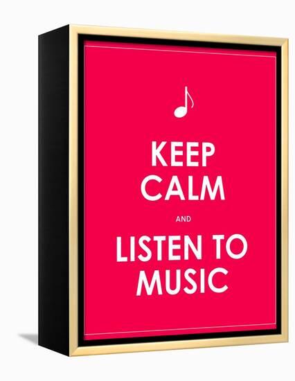 Keep Calm and Listen to Music,Vector Background,Eps10-place4design-Framed Stretched Canvas