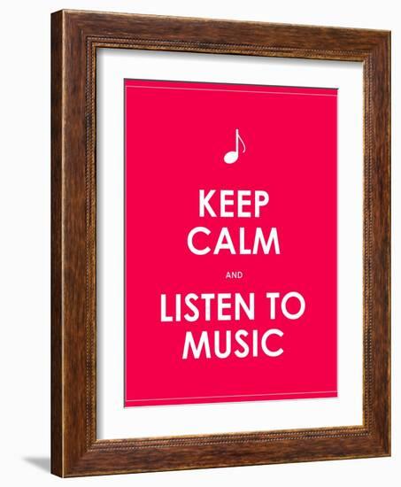 Keep Calm and Listen to Music,Vector Background,Eps10-place4design-Framed Art Print