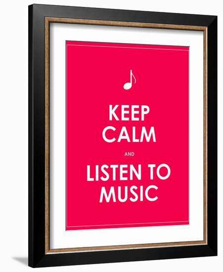 Keep Calm and Listen to Music,Vector Background,Eps10-place4design-Framed Art Print