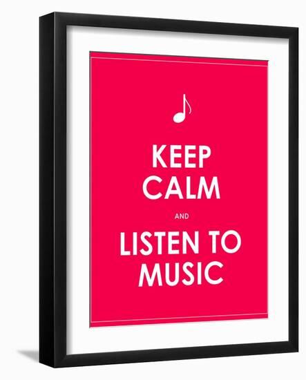 Keep Calm and Listen to Music,Vector Background,Eps10-place4design-Framed Art Print