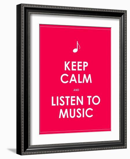 Keep Calm and Listen to Music,Vector Background,Eps10-place4design-Framed Art Print