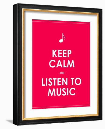 Keep Calm and Listen to Music,Vector Background,Eps10-place4design-Framed Art Print