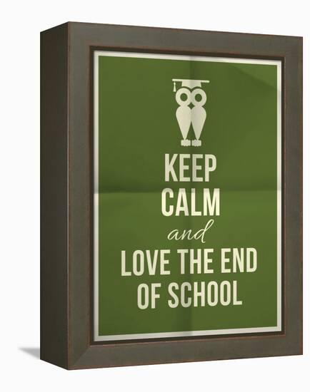 Keep Calm and Love End of School Design Typographic Quote with Owl-ONiONAstudio-Framed Stretched Canvas