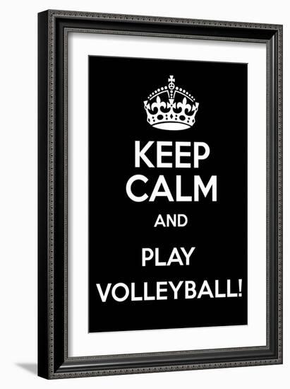 Keep Calm and Play Volleyball-Andrew S Hunt-Framed Premium Giclee Print