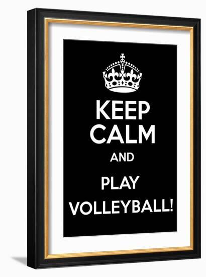 Keep Calm and Play Volleyball-Andrew S Hunt-Framed Premium Giclee Print