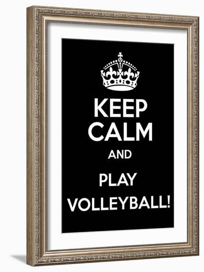 Keep Calm and Play Volleyball-Andrew S Hunt-Framed Art Print