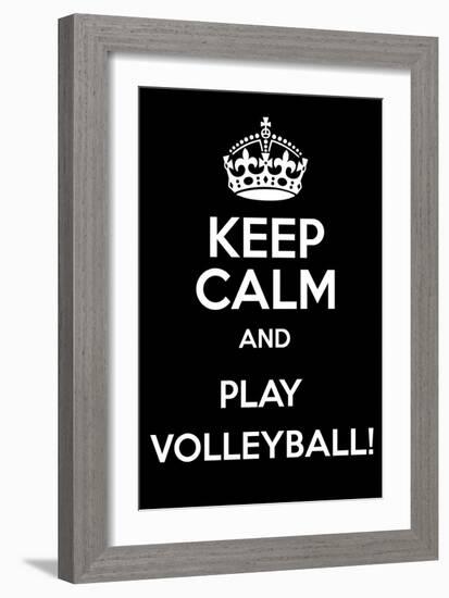 Keep Calm and Play Volleyball-Andrew S Hunt-Framed Art Print