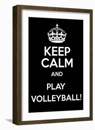 Keep Calm and Play Volleyball-Andrew S Hunt-Framed Art Print