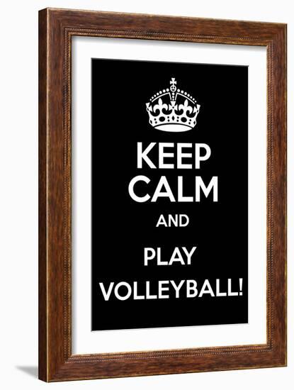 Keep Calm and Play Volleyball-Andrew S Hunt-Framed Art Print