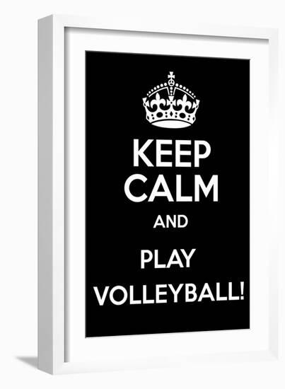 Keep Calm and Play Volleyball-Andrew S Hunt-Framed Art Print