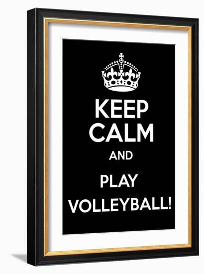 Keep Calm and Play Volleyball-Andrew S Hunt-Framed Art Print