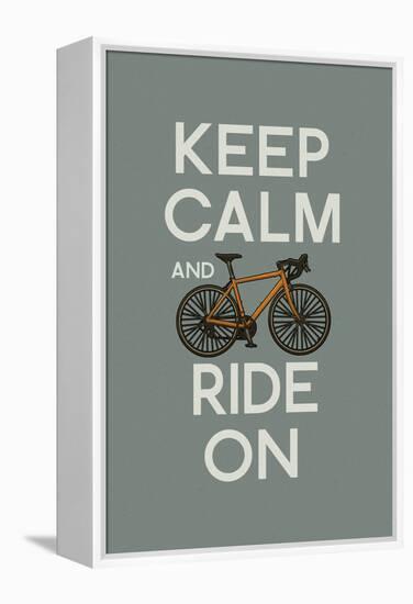 Keep Calm and Ride On-Lantern Press-Framed Stretched Canvas