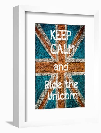 Keep Calm and Ride the Unicorn-null-Framed Premium Giclee Print