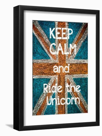 Keep Calm and Ride the Unicorn-null-Framed Art Print