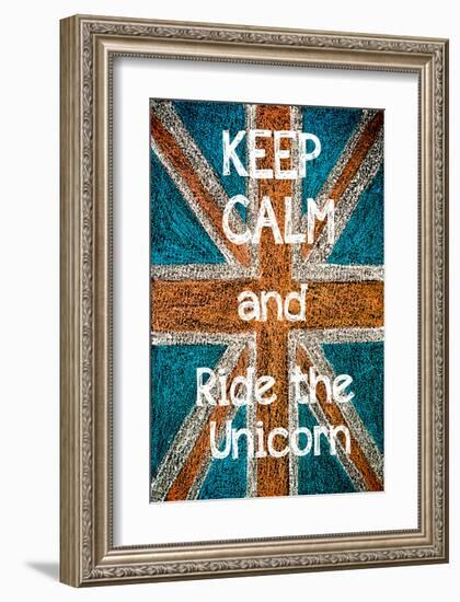 Keep Calm and Ride the Unicorn-null-Framed Art Print