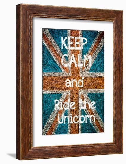 Keep Calm and Ride the Unicorn-null-Framed Art Print