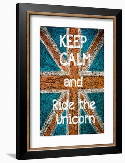 Keep Calm and Ride the Unicorn-null-Framed Art Print