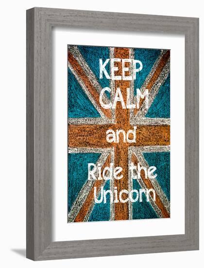 Keep Calm and Ride the Unicorn-null-Framed Art Print