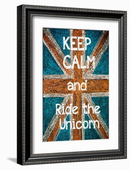 Keep Calm and Ride the Unicorn-null-Framed Art Print